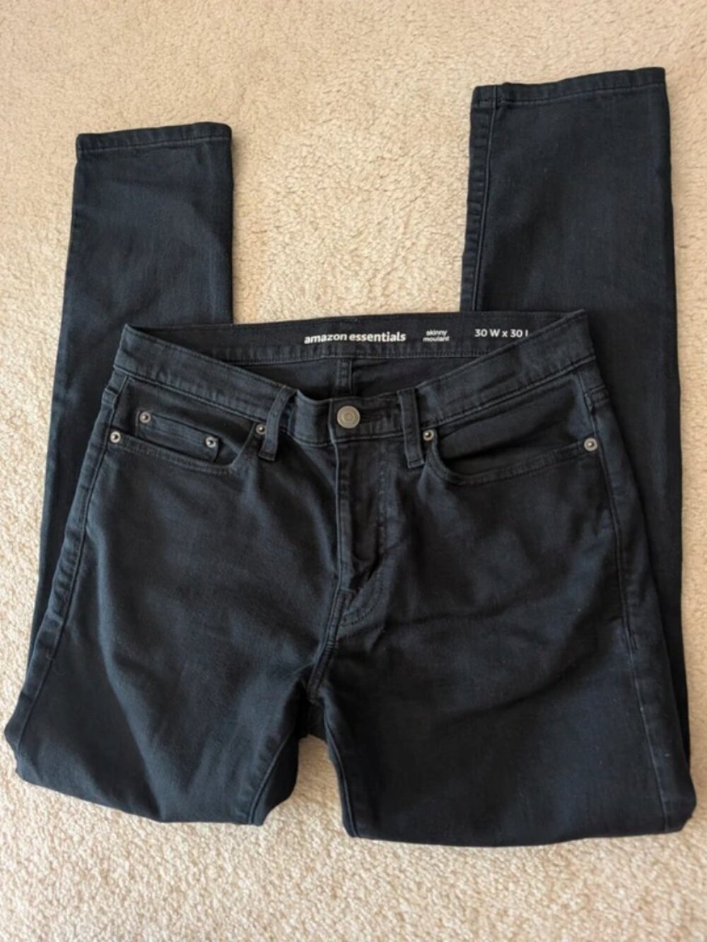 Men's skinny jeans black denim pants slim fit